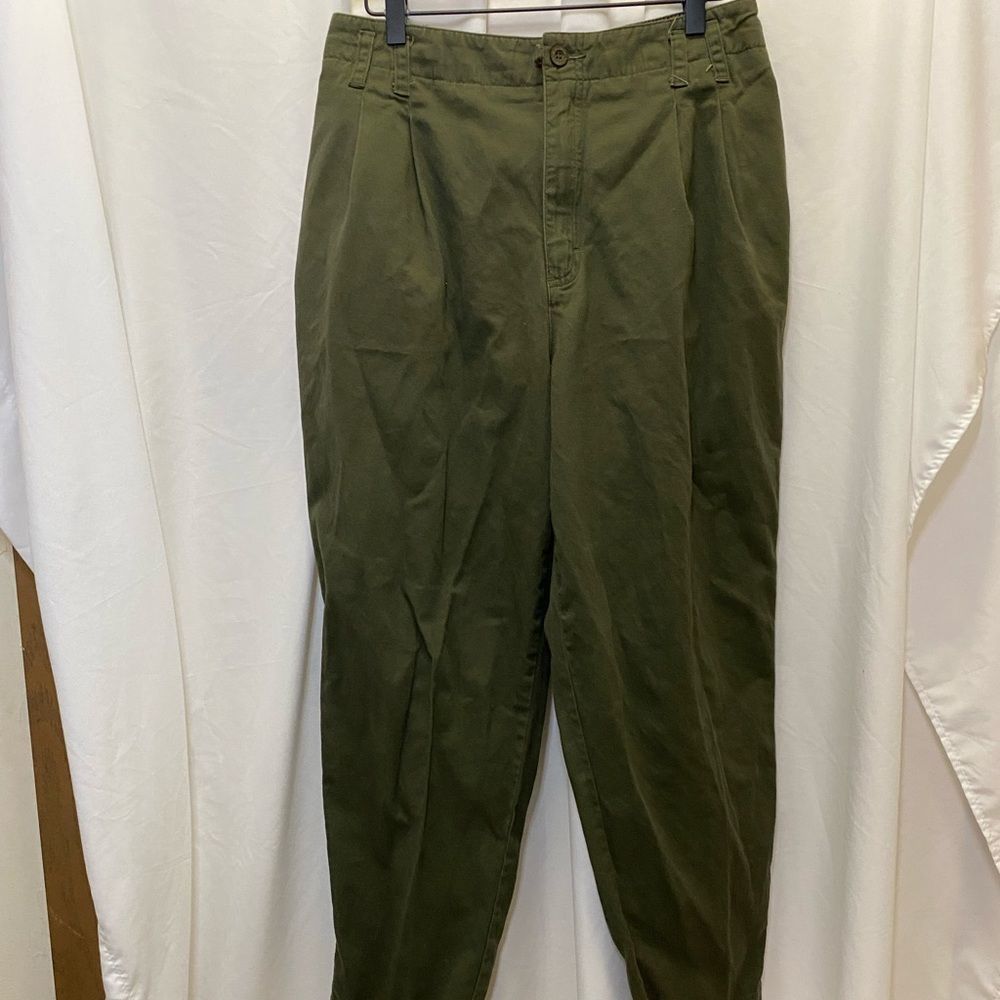 Liz Claiborne trousers dark olive green, 100% cotton, size 16P